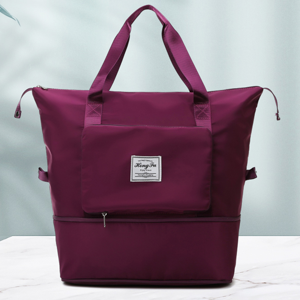 thumbnail image 3 of Bolsos de hombro para mujer bolsa de tela Oxford plegable de gran capacidad color morado, 3 of 5