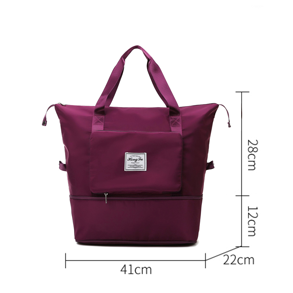 thumbnail image 2 of Bolsos de hombro para mujer bolsa de tela Oxford plegable de gran capacidad color morado, 2 of 5