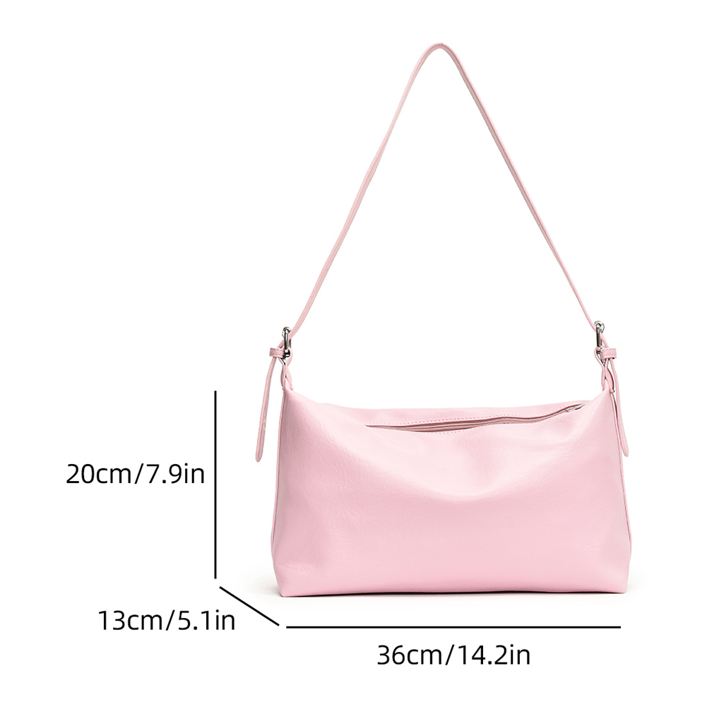 thumbnail image 2 of Bolso Mujer PU Bandolera Grande Simple Messenger para Viajes Al Aire Libre Rosa, 2 of 2