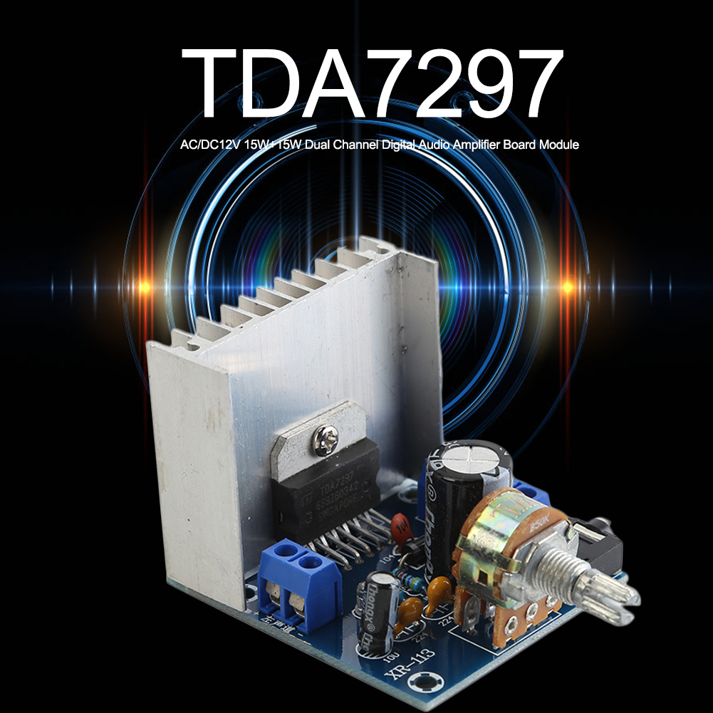 thumbnail image 3 of TDA7297 15WX2 Amplificador de potencia digital Sin ruido Audio Placa de amplificador de 2 canales, 3 of 8