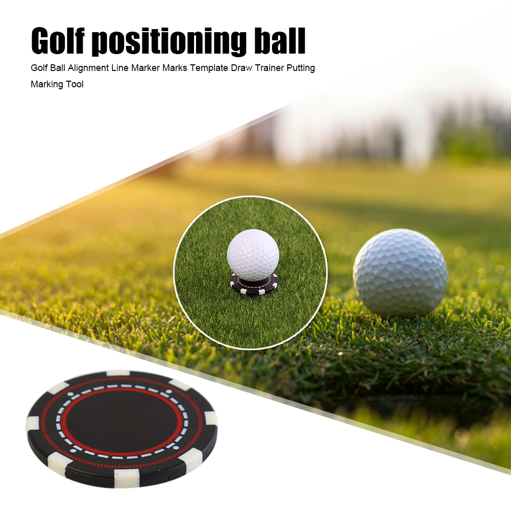 thumbnail image 4 of Marcador de línea de alineación de pelota de Golf profesional marca de hierro + ABS plantilla portátil entrenador de dibujo accesorios de marcado, 4 of 8
