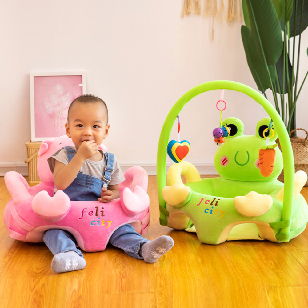 thumbnail image 3 of Funda de asiento de apoyo para sofá de bebé para aprender a sentarse cojín de silla de felpa sin relleno, 3 of 7
