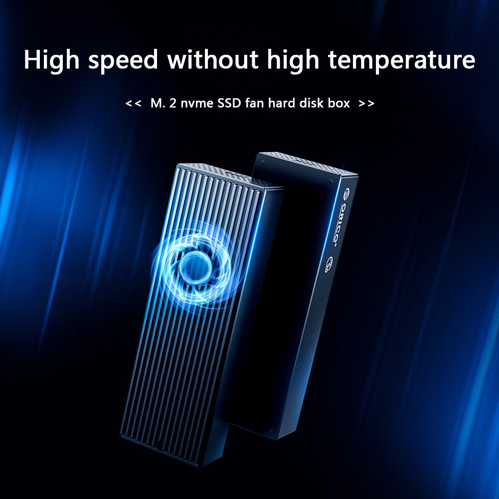 thumbnail image 3 of Portátil M2PVC3-G20 USB3.2 GEN2x2 M.2 SSD Carcasa Ventilador de refrigeración 20Gbps NVMe Tipo-C Adaptador de disco duro Caja de caja móvil, 3 of 9