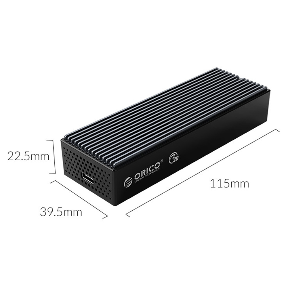 thumbnail image 2 of Portátil M2PVC3-G20 USB3.2 GEN2x2 M.2 SSD Carcasa Ventilador de refrigeración 20Gbps NVMe Tipo-C Adaptador de disco duro Caja de caja móvil, 2 of 9