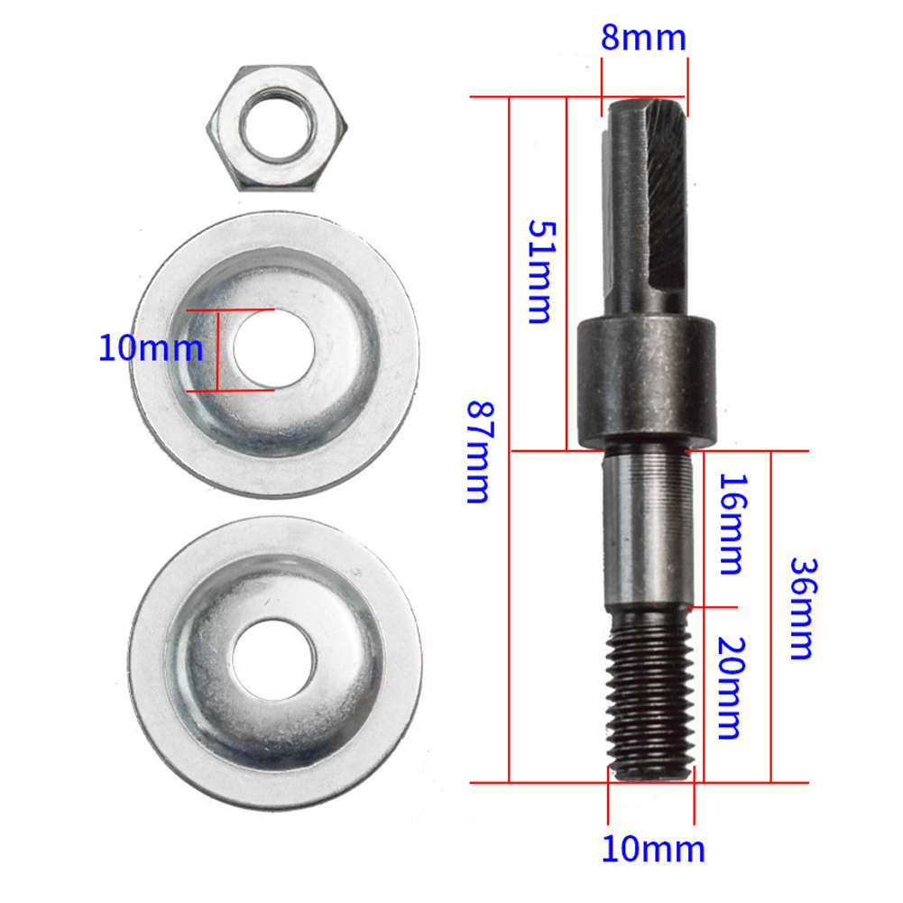 thumbnail image 2 of Adaptador de husillo de 4 piezas para eje de pulido Extensión de eje de amoladora de banco, 2 of 8