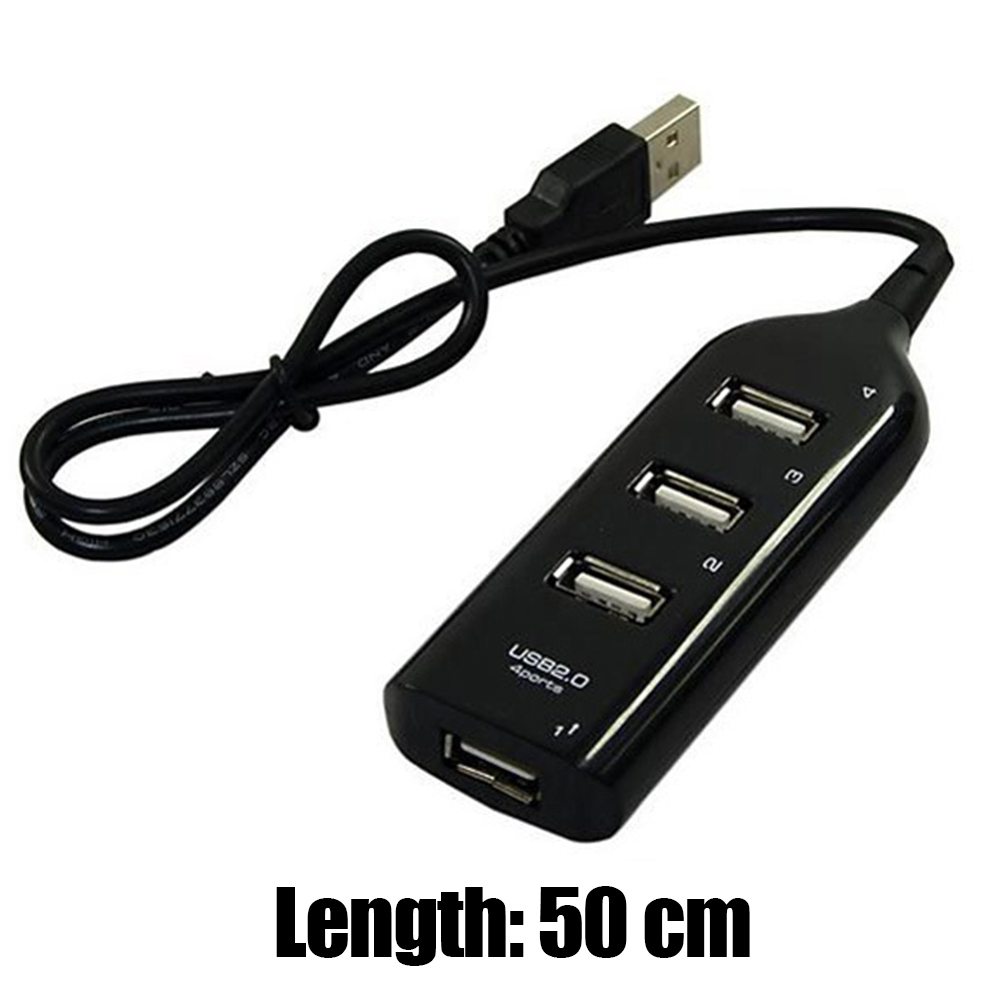 thumbnail image 2 of 4 puertos USB 2.0 HUB Splitter USB con cable de 1.6 pies para computadora portátil computadora PC, 2 of 7