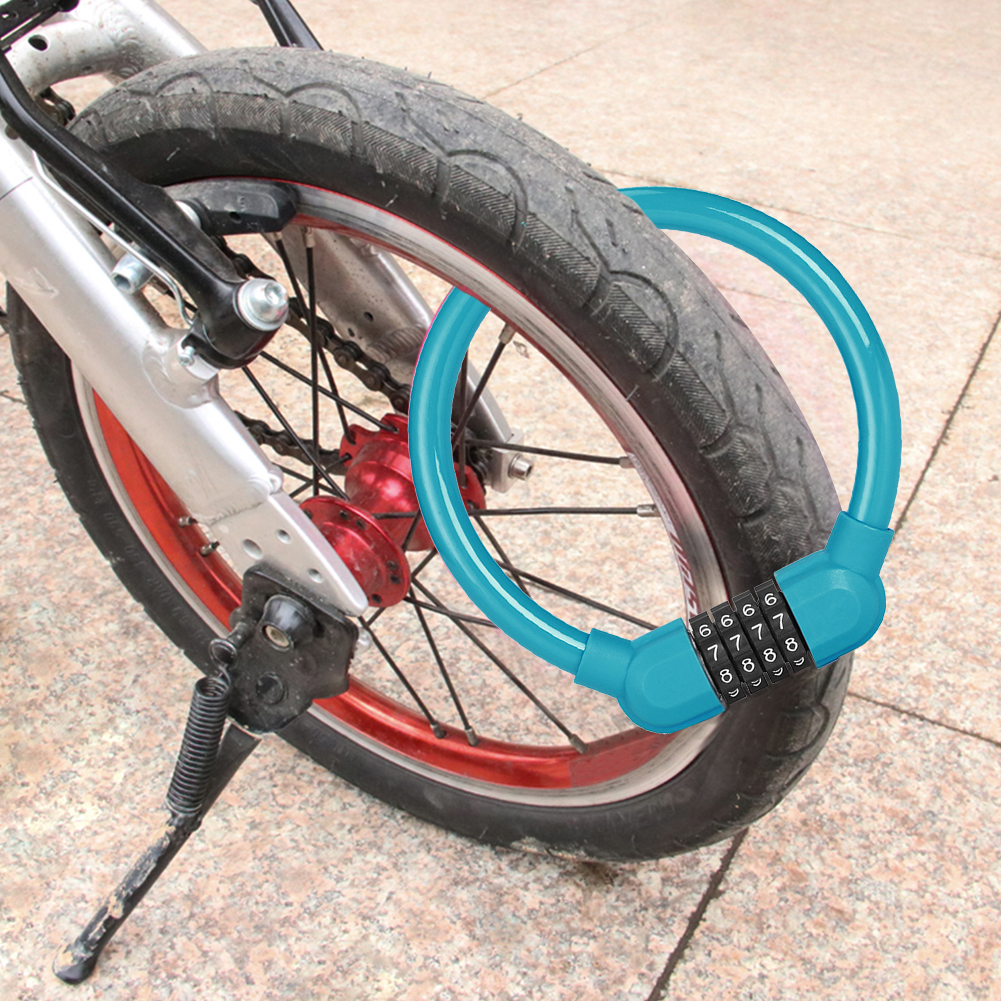 thumbnail image 4 of Candados de contraseña de 4 dígitos para Mountain MTB Road Bike Cable Lock Accesorio de ciclismo, 4 of 7