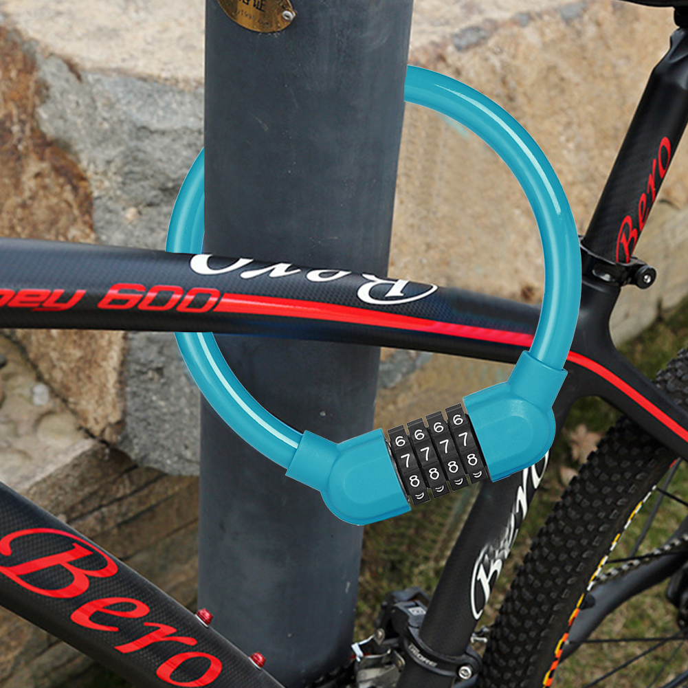 thumbnail image 5 of Candados de contraseña de 4 dígitos para Mountain MTB Road Bike Cable Lock Accesorio de ciclismo, 5 of 7