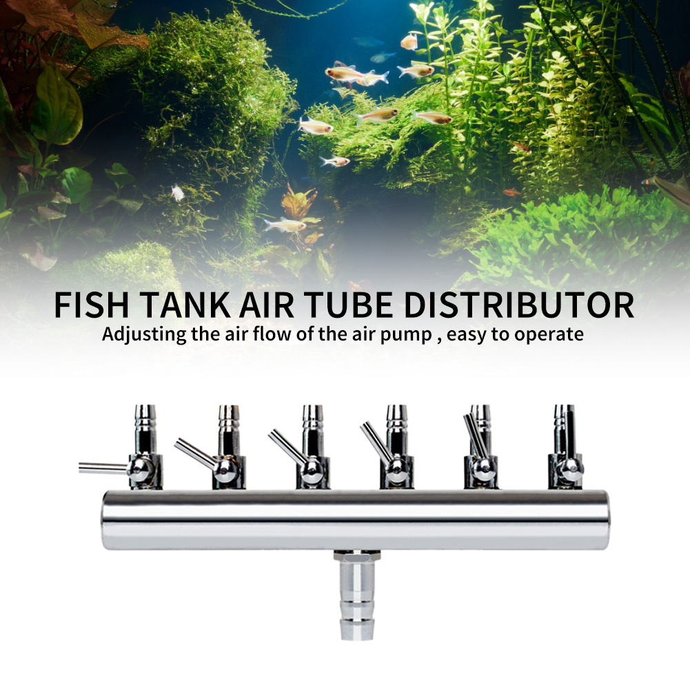 thumbnail image 4 of Distribuidor divisor de flujo de acero inoxidable, bomba de entrada de oxígeno para tanque de peces de acuario, 4 of 7