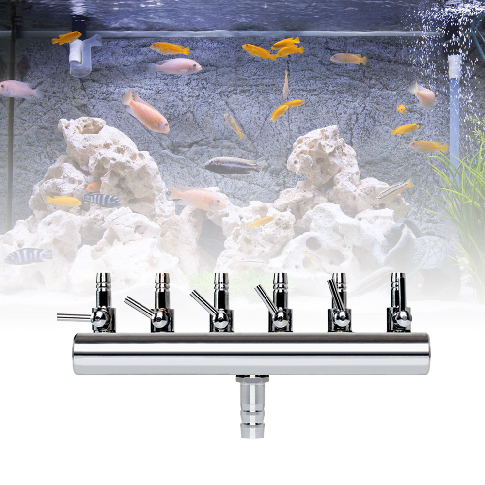 thumbnail image 5 of Distribuidor divisor de flujo de acero inoxidable, bomba de entrada de oxígeno para tanque de peces de acuario, 5 of 7