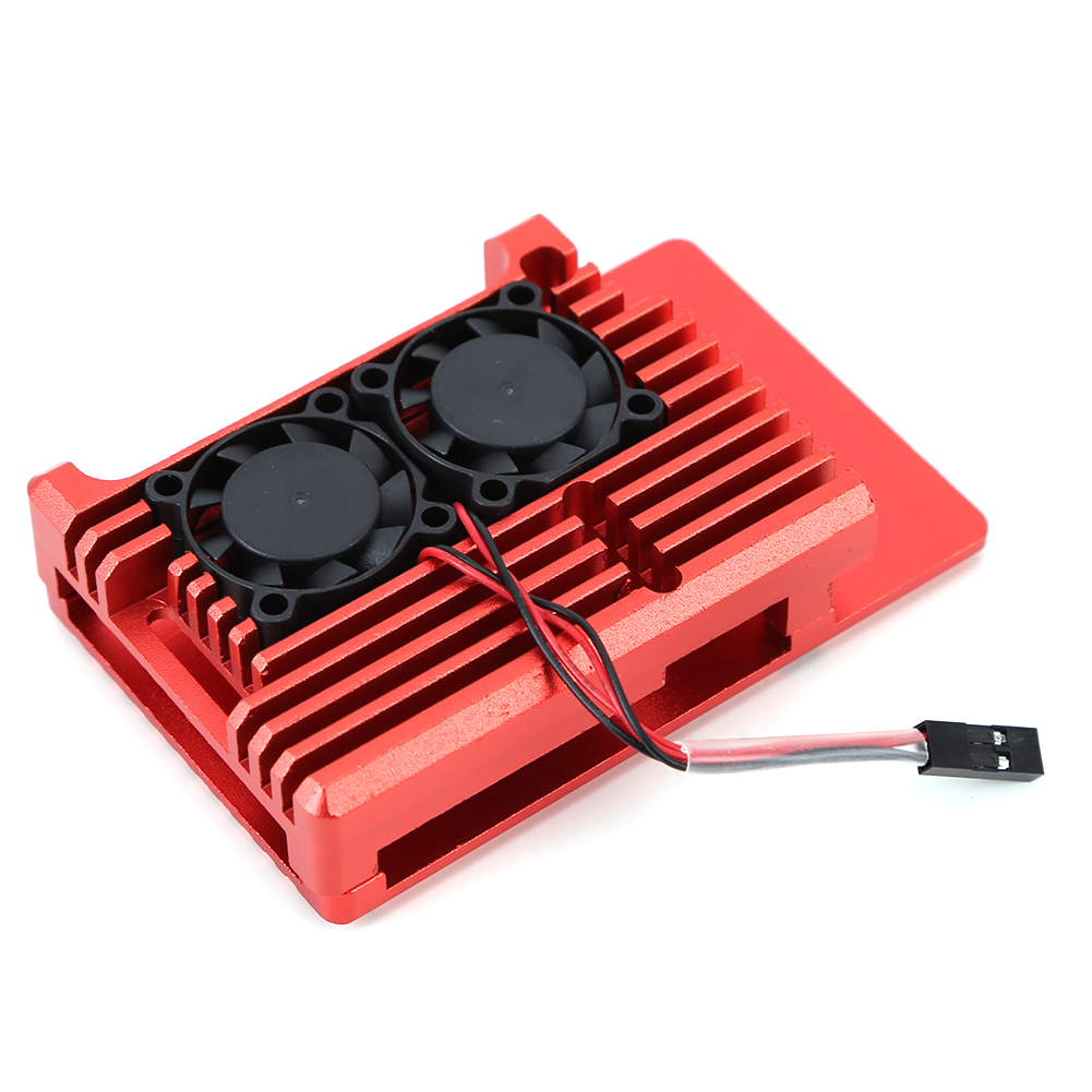 thumbnail image 2 of Funda protectora con doble ventilador de refrigeración carcasa protectora para Raspberry Pi 4 Modelo B, 2 of 7