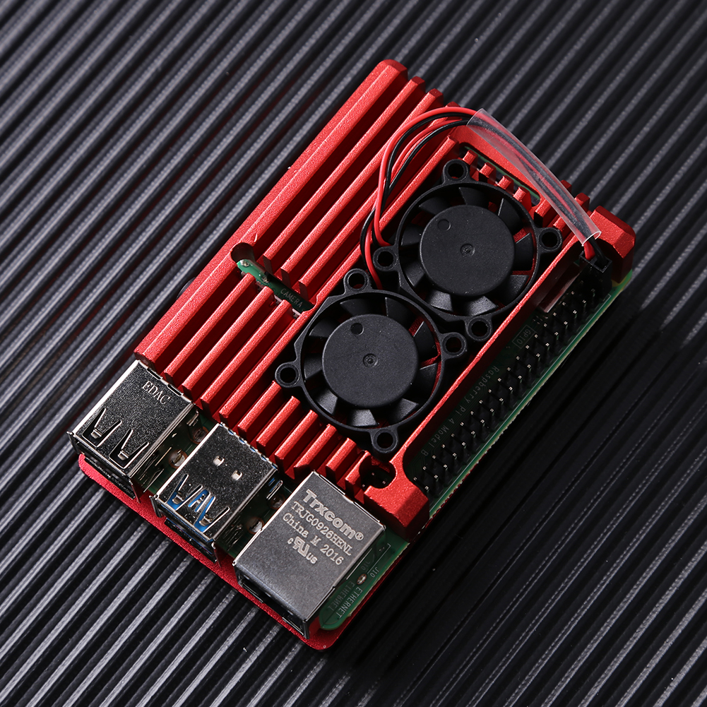 thumbnail image 4 of Funda protectora con doble ventilador de refrigeración carcasa protectora para Raspberry Pi 4 Modelo B, 4 of 7