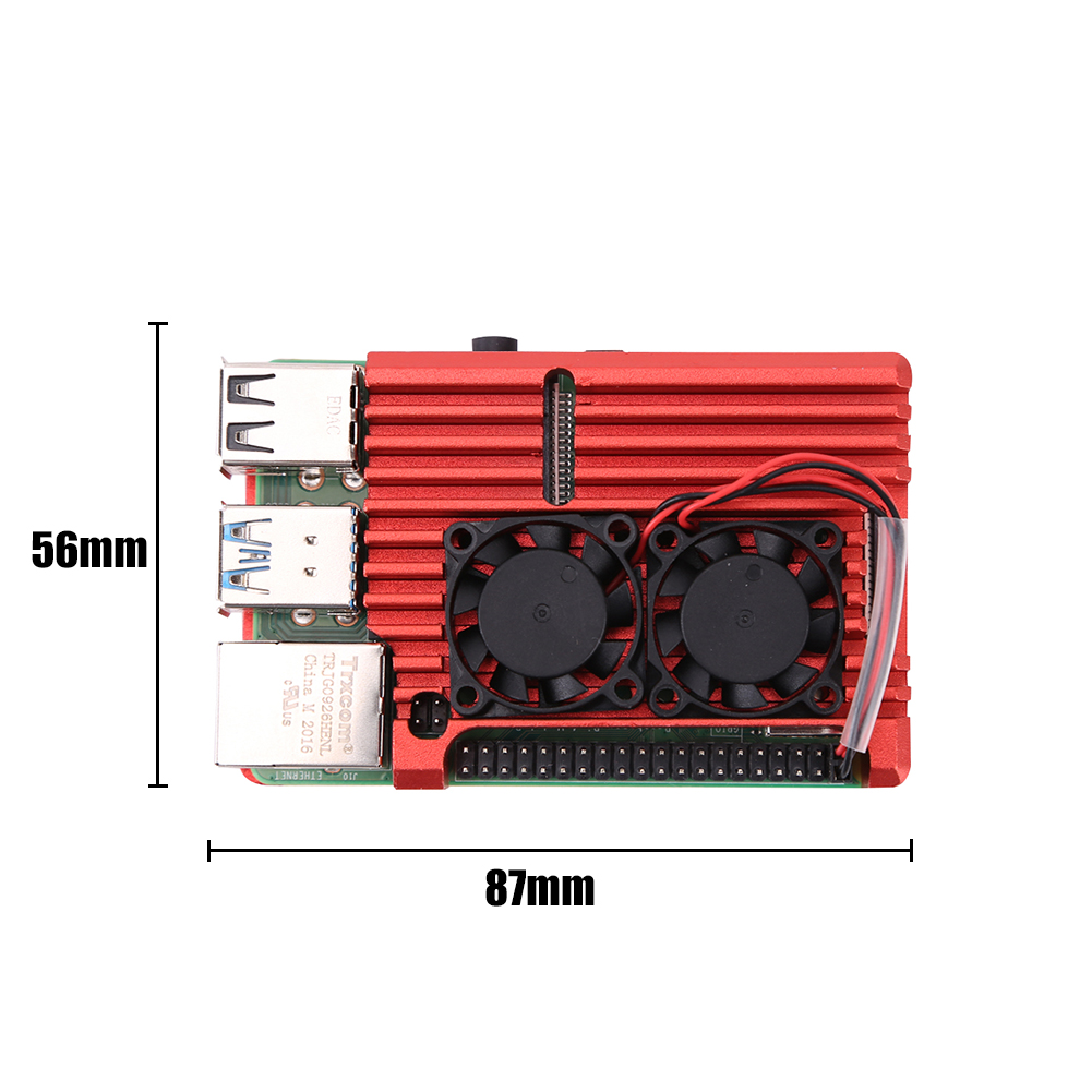 thumbnail image 3 of Funda protectora con doble ventilador de refrigeración carcasa protectora para Raspberry Pi 4 Modelo B, 3 of 7
