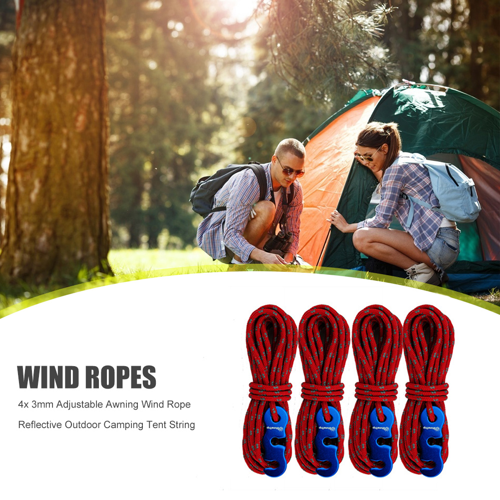 thumbnail image 5 of Cuerda reflectante Paracord para tienda cuerda de acollador equipo de supervivencia para acampar al aire libre, 5 of 7
