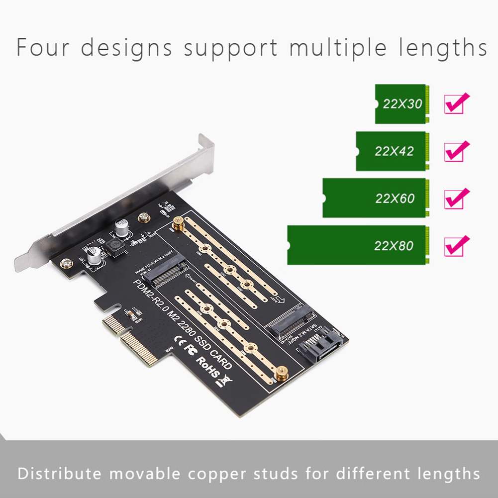 thumbnail image 4 of Adaptador SATA M.2 SSD PCIE NVME/M2 Adaptador PCIE SSD M2 a SATA Tarjeta PCI-E M Key + B Key, 4 of 9