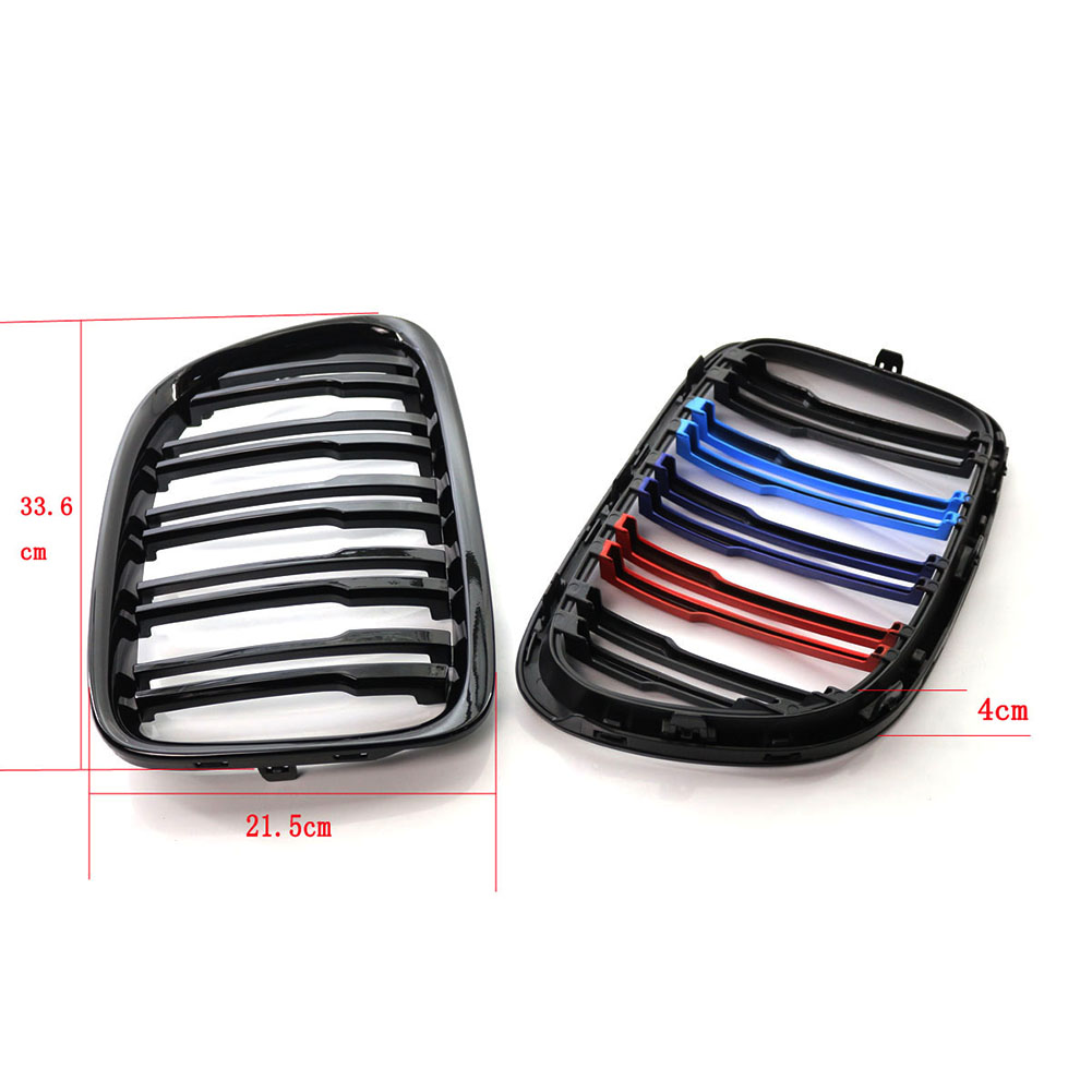 thumbnail image 2 of Parrilla Doble Lamas FLhrweasw Negra Brillo para BMW E84 X1 2010-2015 1 Par Color M, 2 of 9