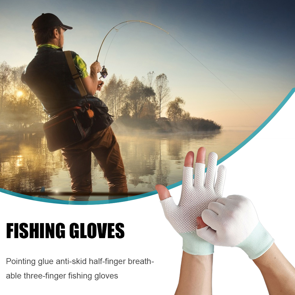 thumbnail image 3 of Medio dedo Verano Pesca al aire libre Protección solar Guantes antideslizantes Deportes Pesca, 3 of 7