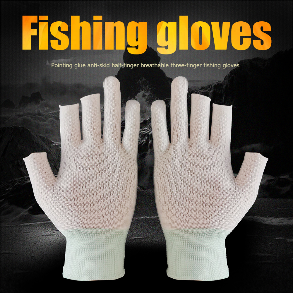 thumbnail image 4 of Medio dedo Verano Pesca al aire libre Protección solar Guantes antideslizantes Deportes Pesca, 4 of 7