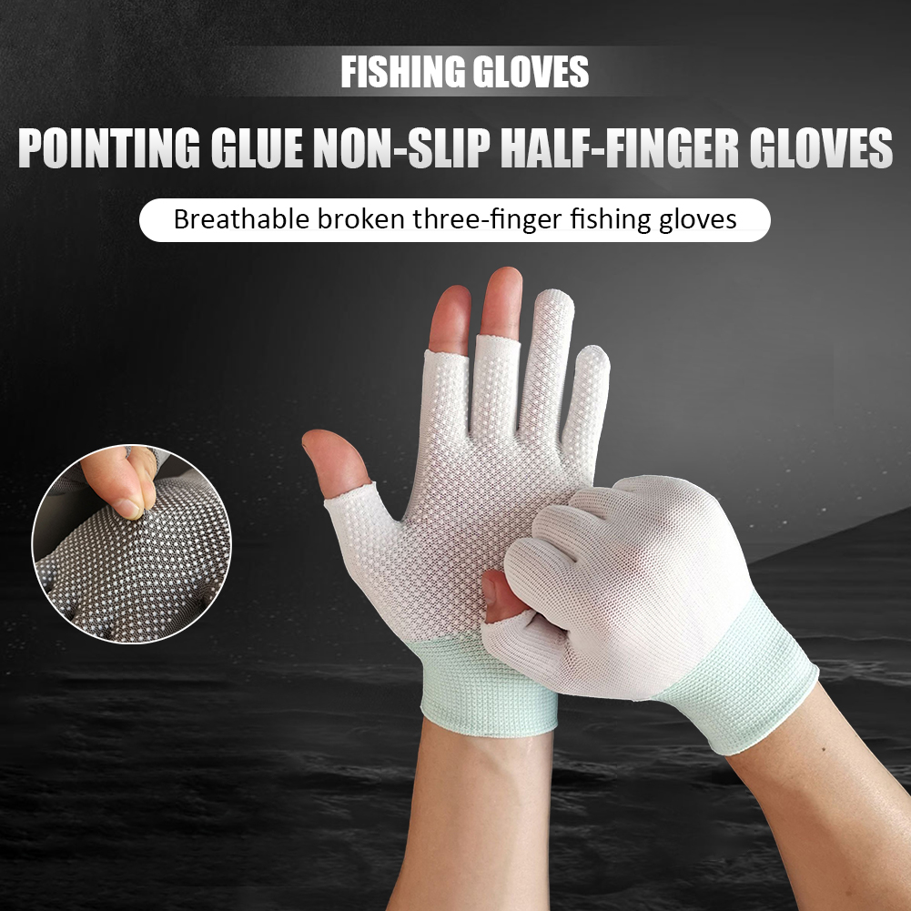 thumbnail image 5 of Medio dedo Verano Pesca al aire libre Protección solar Guantes antideslizantes Deportes Pesca, 5 of 7