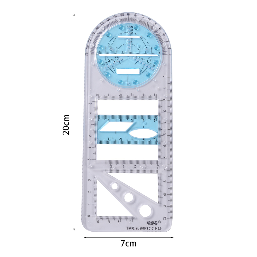 thumbnail image 2 of Regla geométrica multifuncional Regla de medición de matemáticas para la oficina escolar, 2 of 7