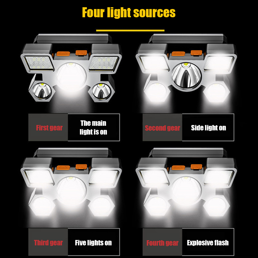 thumbnail image 5 of Faro USB 5xLED 1200mAh Portátil Recargable Faro de pesca al aire libre, 5 of 5