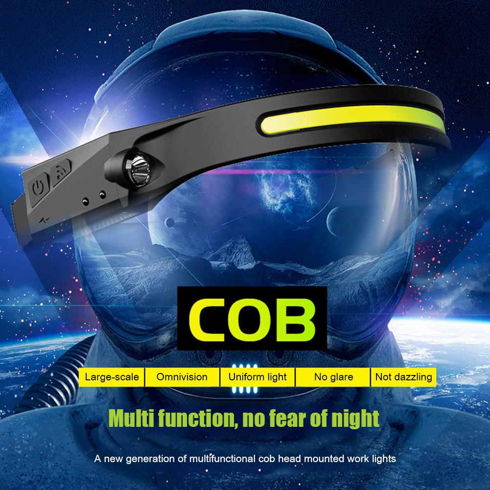 thumbnail image 4 of Sensor de faro COB LED impermeable al aire libre montar Camping faro negro, 4 of 9