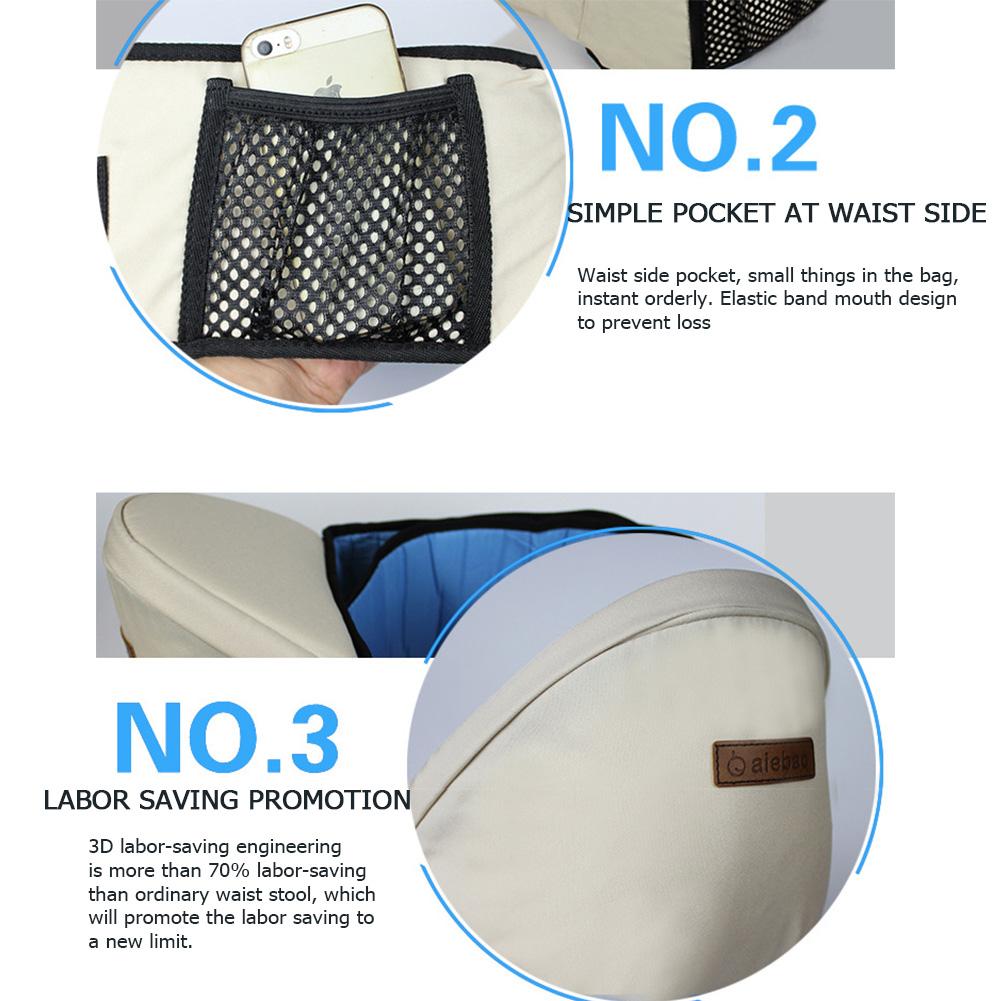 thumbnail image 2 of Portabebés para cintura de bebé seguro ergonómico ajustable asiento para bebé color negro, 2 of 9