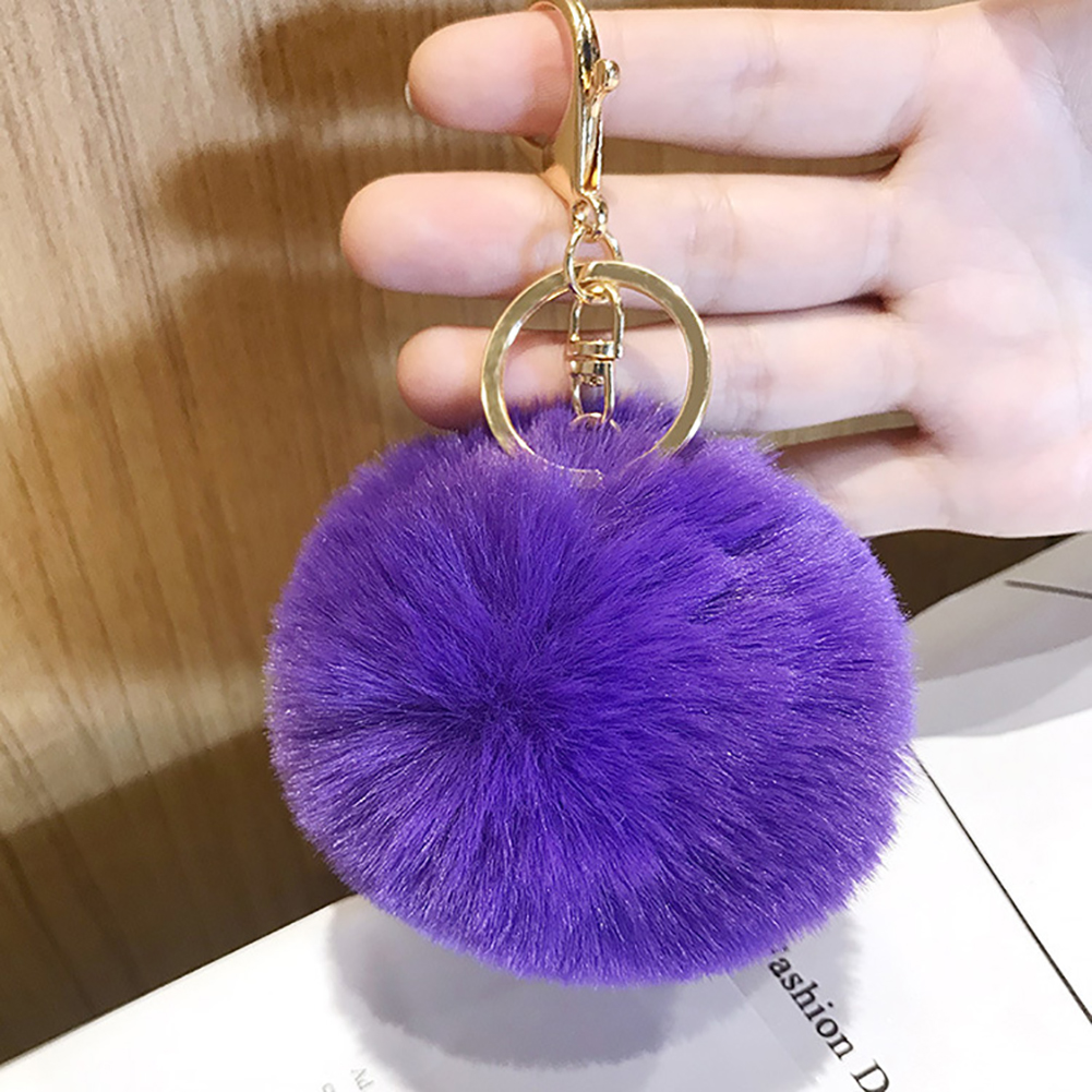 thumbnail image 3 of Llavero Bola de pelo de conejo Colgante Bolso esponjoso Encantos Llavero de conejito para mujer, 3 of 6
