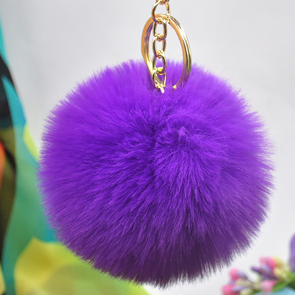 thumbnail image 2 of Llavero Bola de pelo de conejo Colgante Bolso esponjoso Encantos Llavero de conejito para mujer, 2 of 6